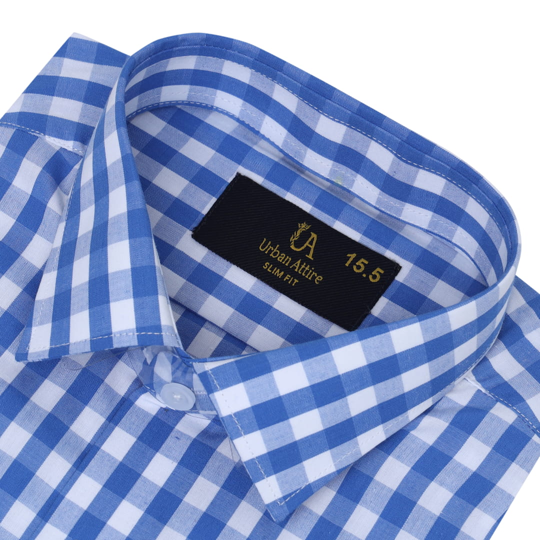 Gingham Check Formal Shirt.