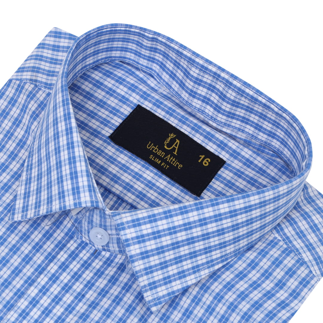 White & Blue Fine check, Elite Edition Formal Autograph Shirt
